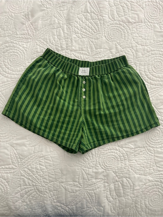 Things Between Pants - Green Striped Women’s Shorts